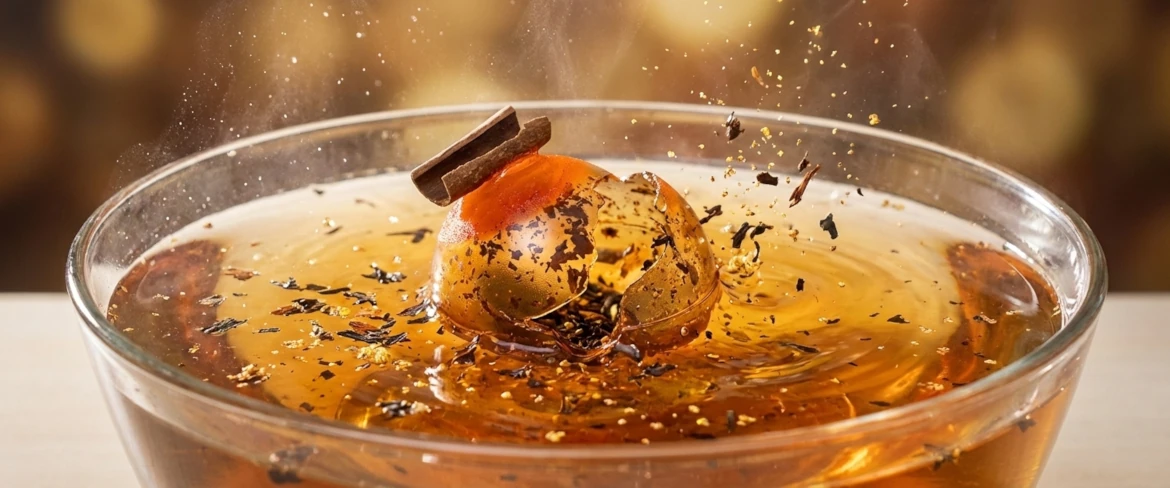 Розчиняється чайна бомба – кристалічний чай у гарячій воді