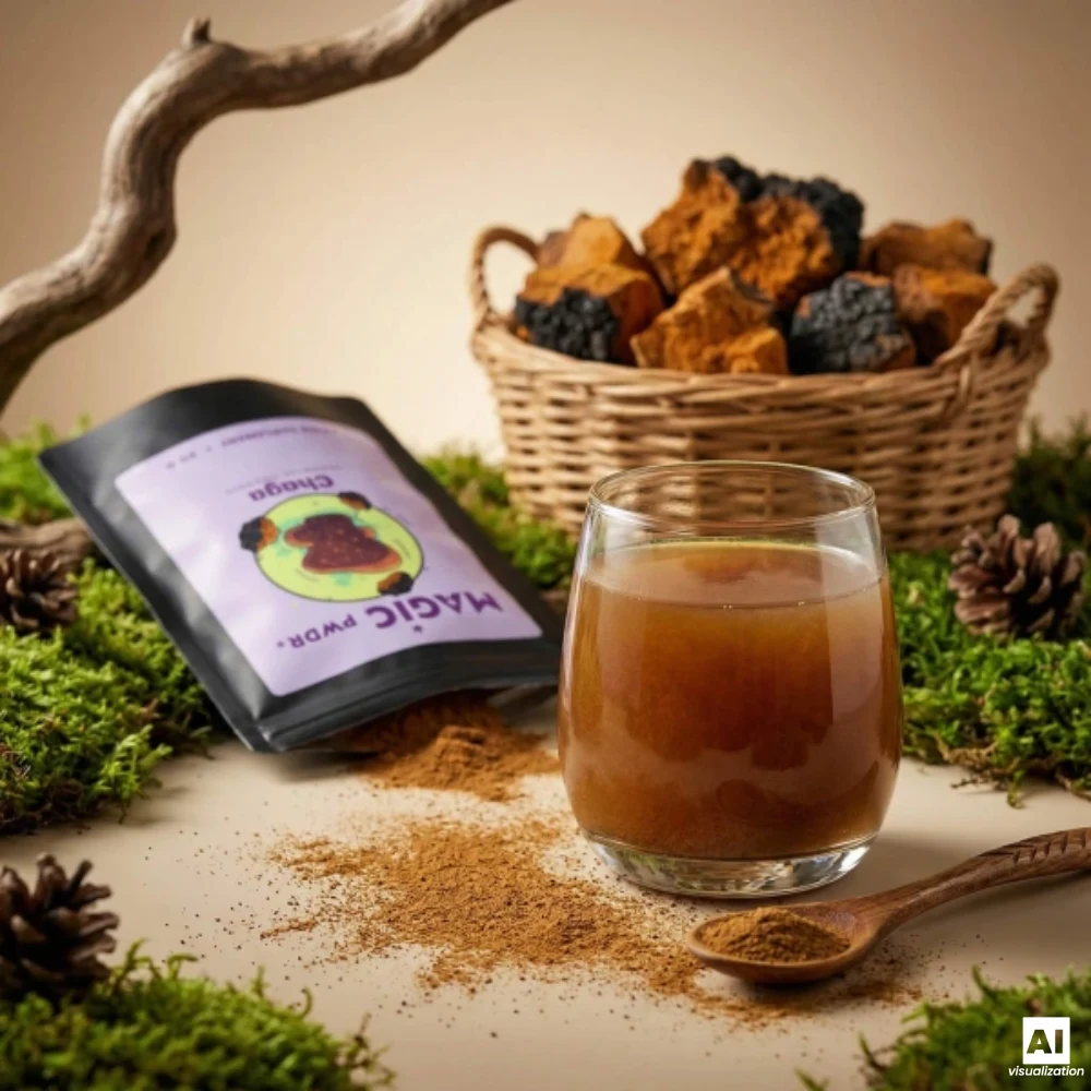 Magic Pwdr Chaga — екстракт плодових тіл у співвідношенні 10:1 у вигляді порошку.