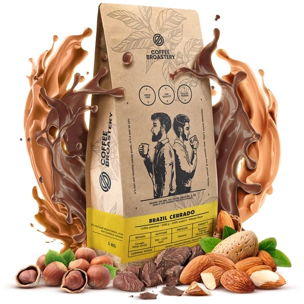 Кава «Bro Coffee Roastery Brazil Cerrado Premium» у зернах з нотками мигдалю, шоколаду та горіхів.