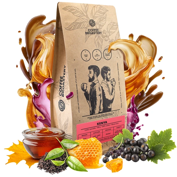 Bro Coffee Roastery: кавові зерна сорту «Кенія Ньєрі» (Speciality) з нотами чорної смородини, меду та чорного чаю.