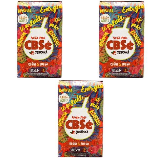 Yerba Mate CBSe Energy з гуараною 3х500г (1,5кг)