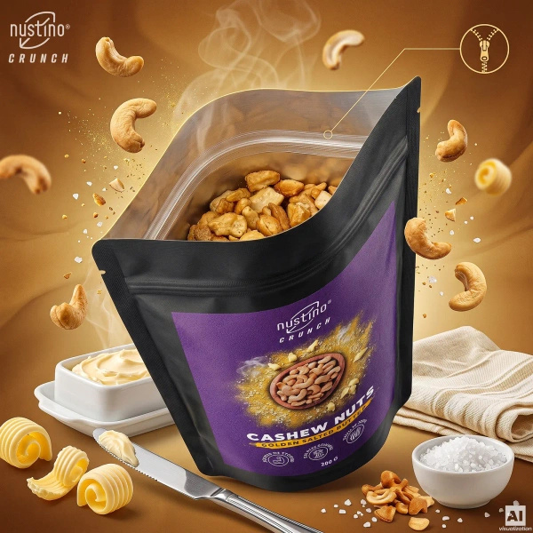 Nustino Crunch – смажені горіхи кеш'ю – Golden Salted Butter 200 г