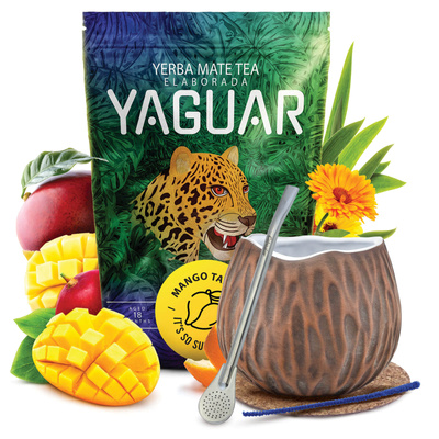 Набір Єрба Мате Yaguar 500г 0,5кг Калабаш + Бомбілла