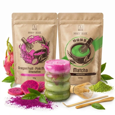 Набір для кольорового Matcha Latte: Matcha + Pink Matcha + аксесуари