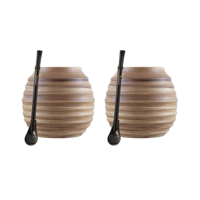 Набір Аксесуарів для Єрба Мате: 2x Калабаш + 2x Бомбілла