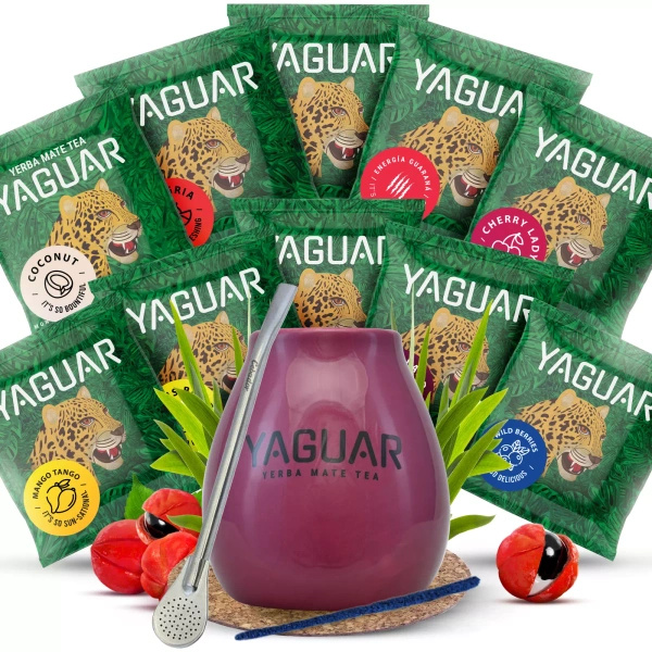 Набір Yerba Mate Yaguar 10x50g Калабаш Bombilla