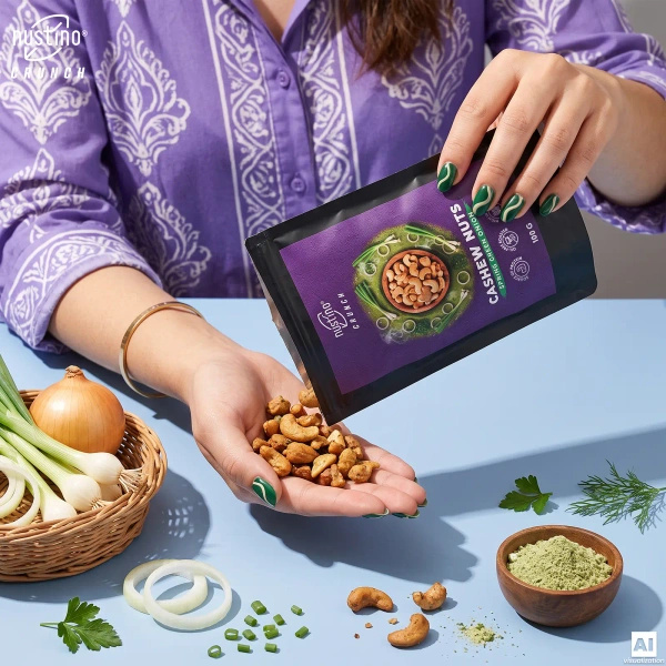 Nustino Crunch – смажені горіхи кеш'ю – Spring Green Onion 100 г