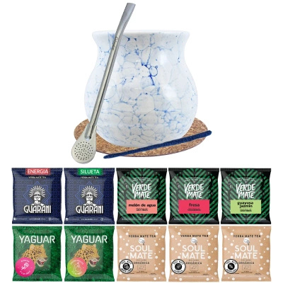 НабірYerba Verde Mate Green 500г Калабас Bombilla 10x50г