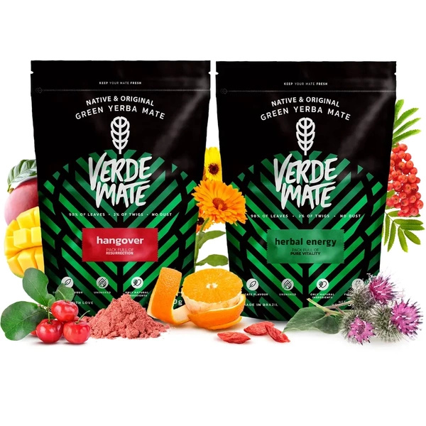 Набір Єрба Мате: Verde Mate Herbal Energy + Hangover 2x500г