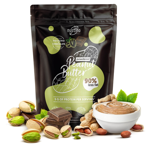 Nustino – Арахісове масло в порошку – Pistachio & Chocolate (без додавання цукру) 400 г