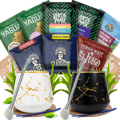 Набір Yerba Mate для двох: зразки 10x50г 2x Калабаш + 2x Bombilla