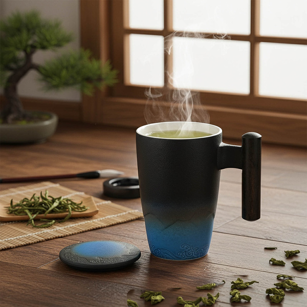 Керамічна чашка з кришкою та заварником Mystea 300 мл