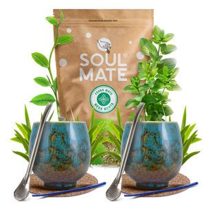 Набір Єрба Мате Soul Mate 500г 0,5кг 2x Калабаш + 2x Бомбілла