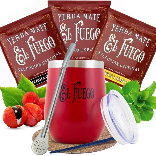 Набір Yerba Mate El Fuego: зразки 3x50г + TermoLid + Bombilla