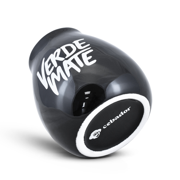 Керамічний калабас для мате з логотипом Verde Mate (чорний) 350 мл