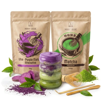 Набір для кольорового Matcha Latte: Matcha + Purple Matcha + аксесуари