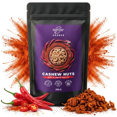 Nustino Crunch – смажені горіхи кеш'ю – Hot & Bold Chilli 200 г