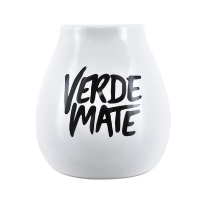 Біла керамічна тиква з логотипом Verde Mate - 350 мл