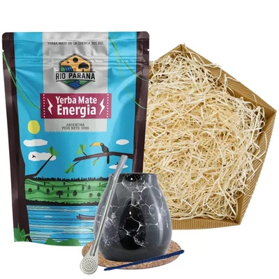 Подарунковий набір Єрба Мате: Rio Parana Energia 500г + Калабаш + Бомбілія