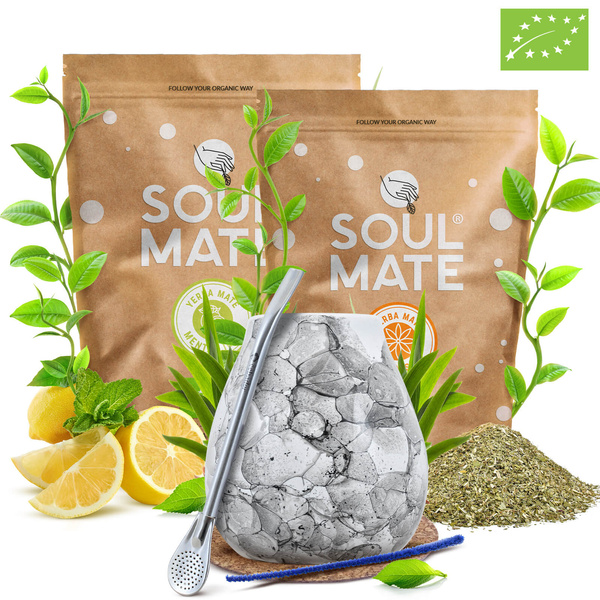 Набір Єрба-Мате Soul Mate Organica 2x500г 1кг Калабаш + Бомбілла