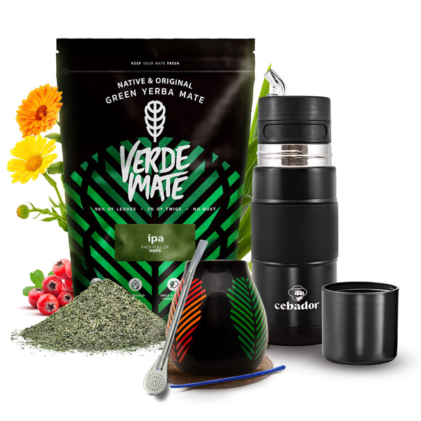 Набір Єрба-Мате Verde Mate IPA 500г 0,5кг Yerbomos + Калабаш + Бомбілла