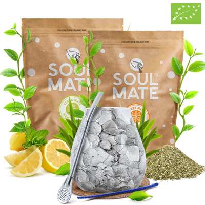 Набір Єрба-Мате Soul Mate Organica 2x500г 1кг Калабаш + Бомбілла