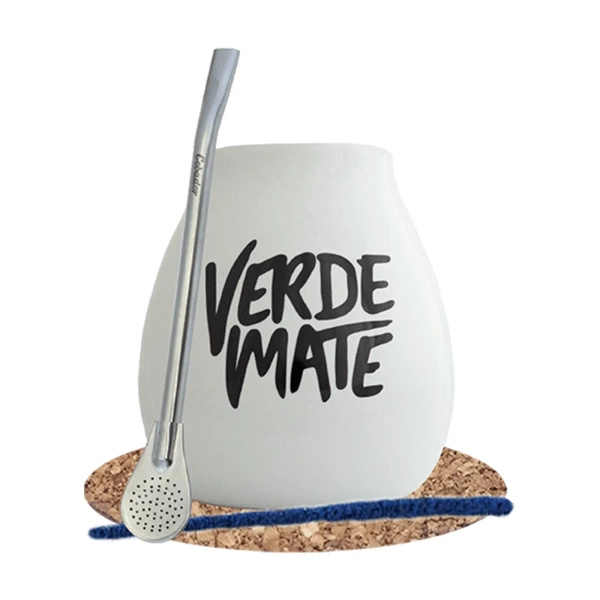 Набор калабас білий Verde Mate бомбілія