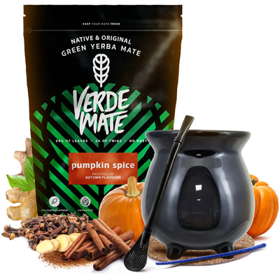 Стартовий набір Йерба Мате Verde Mate Pumpkin Spice 400г + Калабаш Caldero Казанок