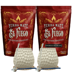 Стартовий набір для двох Yerba Mate El Fuego 2×500 г + 2× Калабаса + 2× Бомбілья