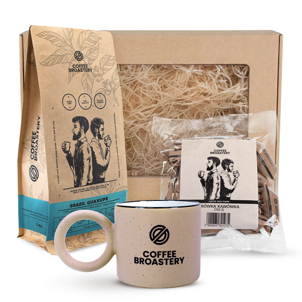 Подарунковий набір Bro Coffee Roastery: кава Brazil Guaxupe + молочні карамельки зі смаком кави + горнятко