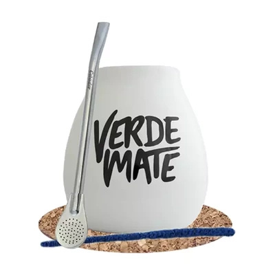 Набор калабас білий Verde Mate бомбілія
