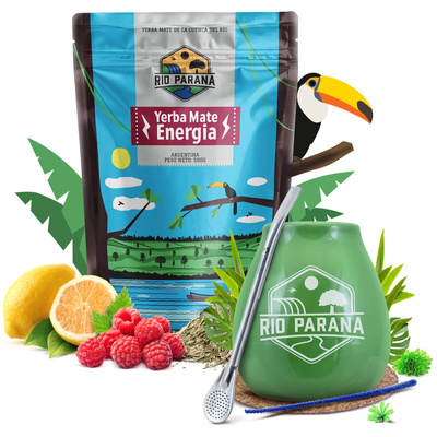 Набір Йерба Мате Rio Parana Energia 500г Калабаш + Бомбілія