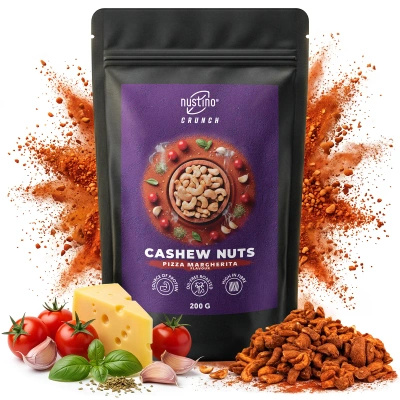 Nustino Crunch – смажені горіхи кеш'ю – Pizza Margherita Flavour 200 г