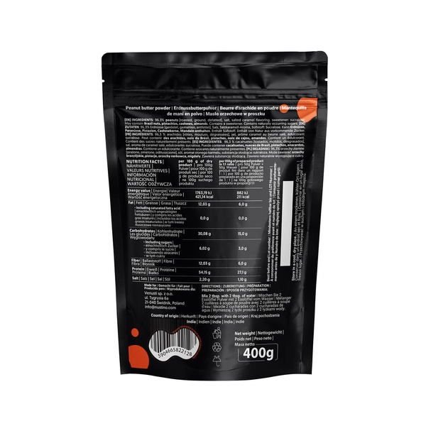 Nustino – Арахісове масло в порошку – Salted Caramel (без додавання цукру) 400 г