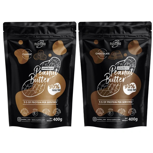 Набір арахісової пасти в порошку Nustino: Classic + Chocolate 2x400г