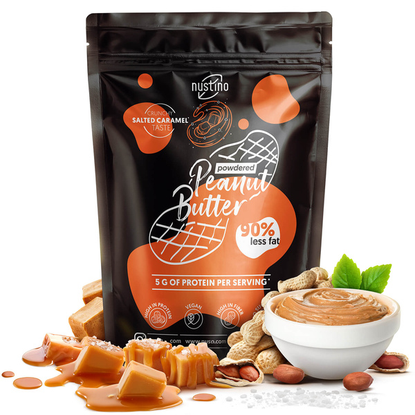 Набір арахісової пасти в порошку Nustino: Raspberry + Salted Caramel + Matcha 3x400г