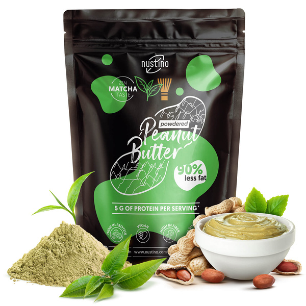 Набір арахісової пасти в порошку Nustino: Raspberry + Salted Caramel + Matcha 3x400г
