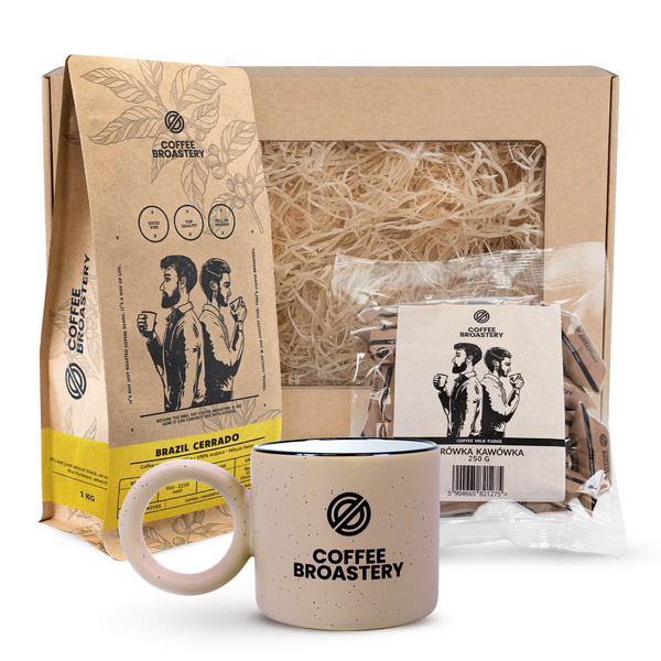 Подарунковий набір Bro Coffee Roastery: кава Brazil Cerrado + молочні карамельки зі смаком кави + горнятко