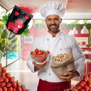 Nustino – Арахісове масло в порошку – Strawberry (без додавання цукру) 400 г