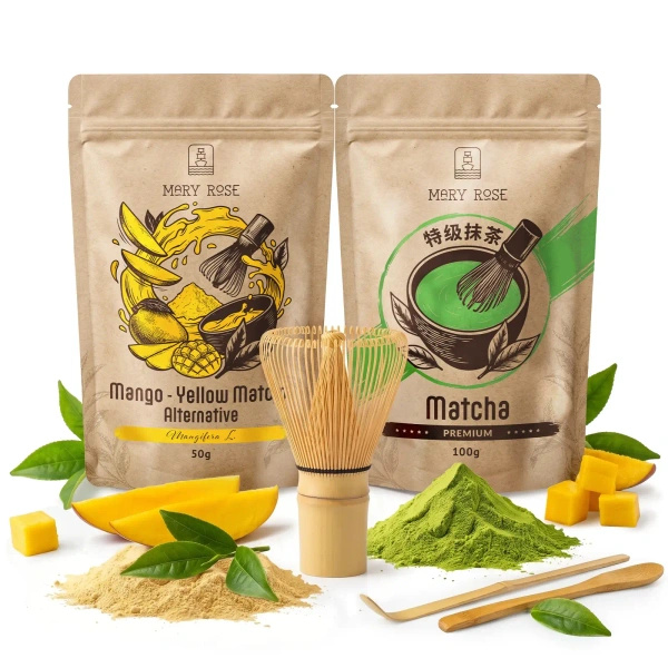Набір для кольорового Matcha Latte: Matcha + Yellow Matcha + аксесуари