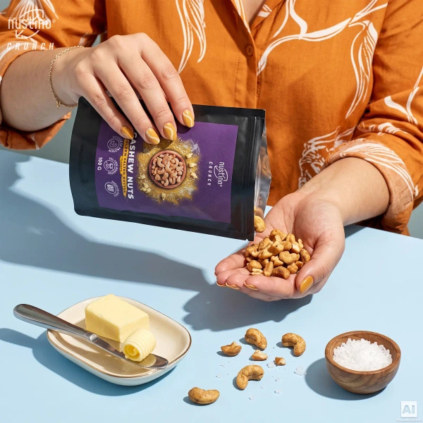 Nustino Crunch – смажені горіхи кеш'ю – Golden Salted Butter Flavour 100 г