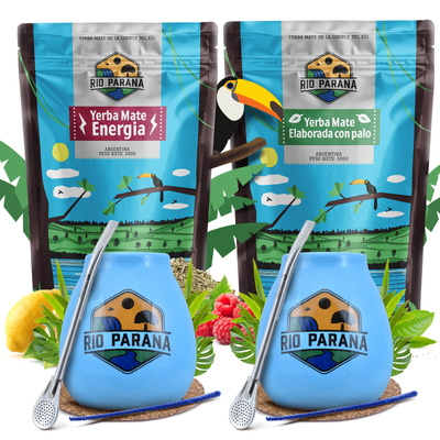 Набір Yerba Mate Rio Parana для двох Калабаш Bombilla 1000г