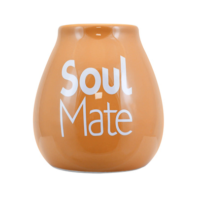 Керамічний бежевий калабас з логотипом Soul Mate - 350 мл