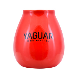 Керамічний калабас червона з логотипом Yaguar - 350 мл