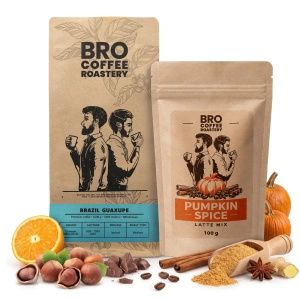 Набір для Pumpkin Spice Latte: кава Bro Coffee Roastery Brazil Guaxupe 1кг + Pumpkin Spice Latte Mix 100г