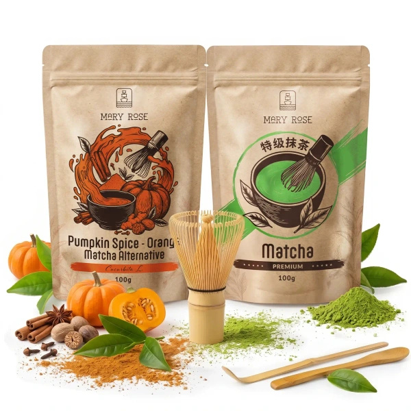 Набір для кольорового Matcha Latte: Matcha + Orange Matcha + аксесуари