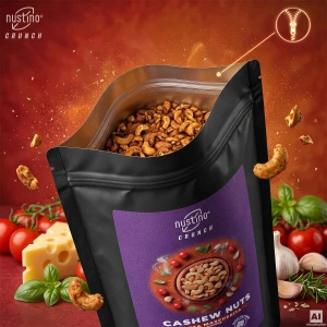 Nustino Crunch – смажені горіхи кеш'ю – Pizza Margherita Flavour 100 г
