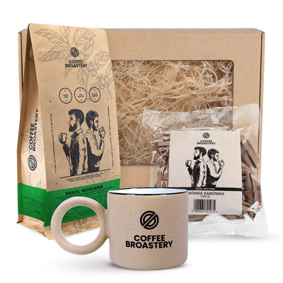 Подарунковий набір Bro Coffee Roastery: кава Brazil Mogiana + молочні карамельки зі смаком кави + горнятко