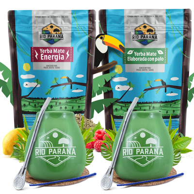 Набір Yerba Mate Rio Parana для двох Калабаш Bombilla 1000г