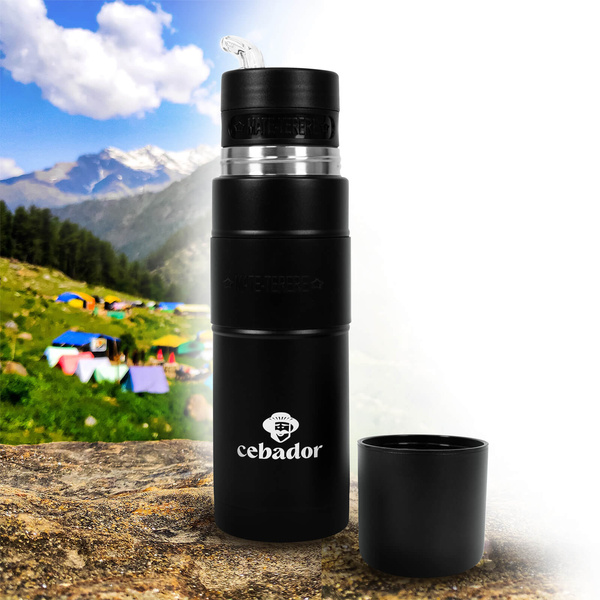 Yerbomos XL ALL IN ONE - 750 мл - Посудина, термос і бомбілья в одному флаконі (чорний)